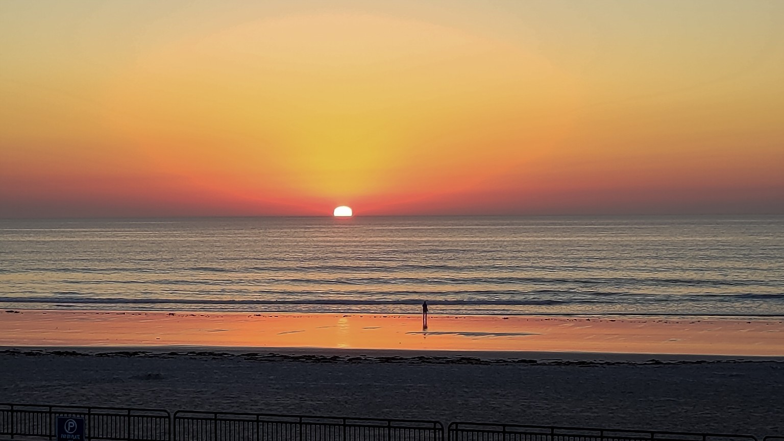 Sunset over the ocean and beach